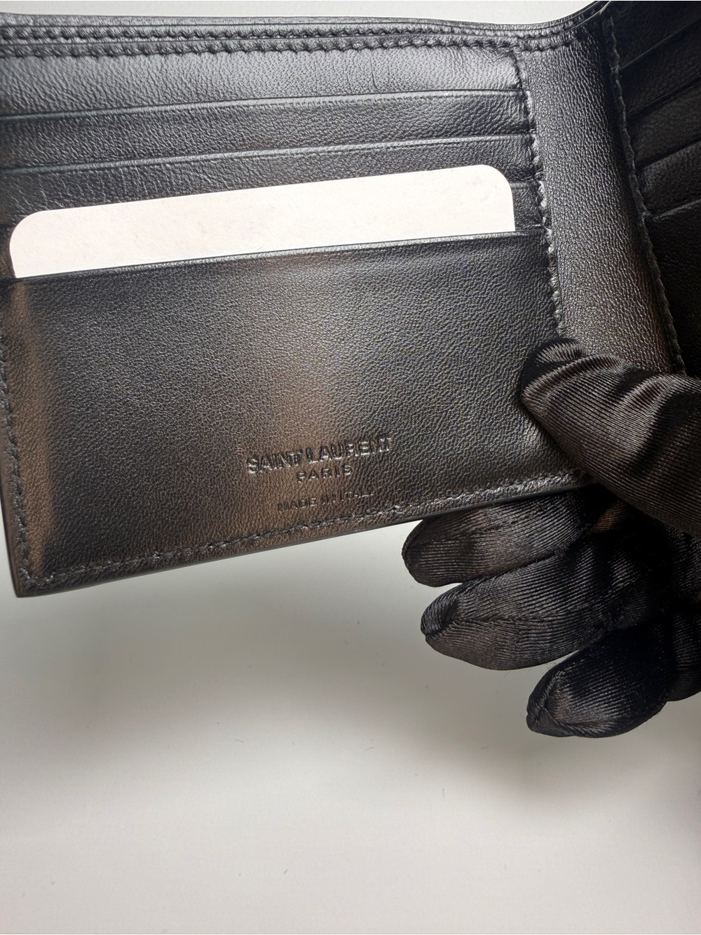 Saint Laurent East/West Python Men’s Wallet Azur Orange Black - NEW | AUTHENTIC - Picture 6 of 10